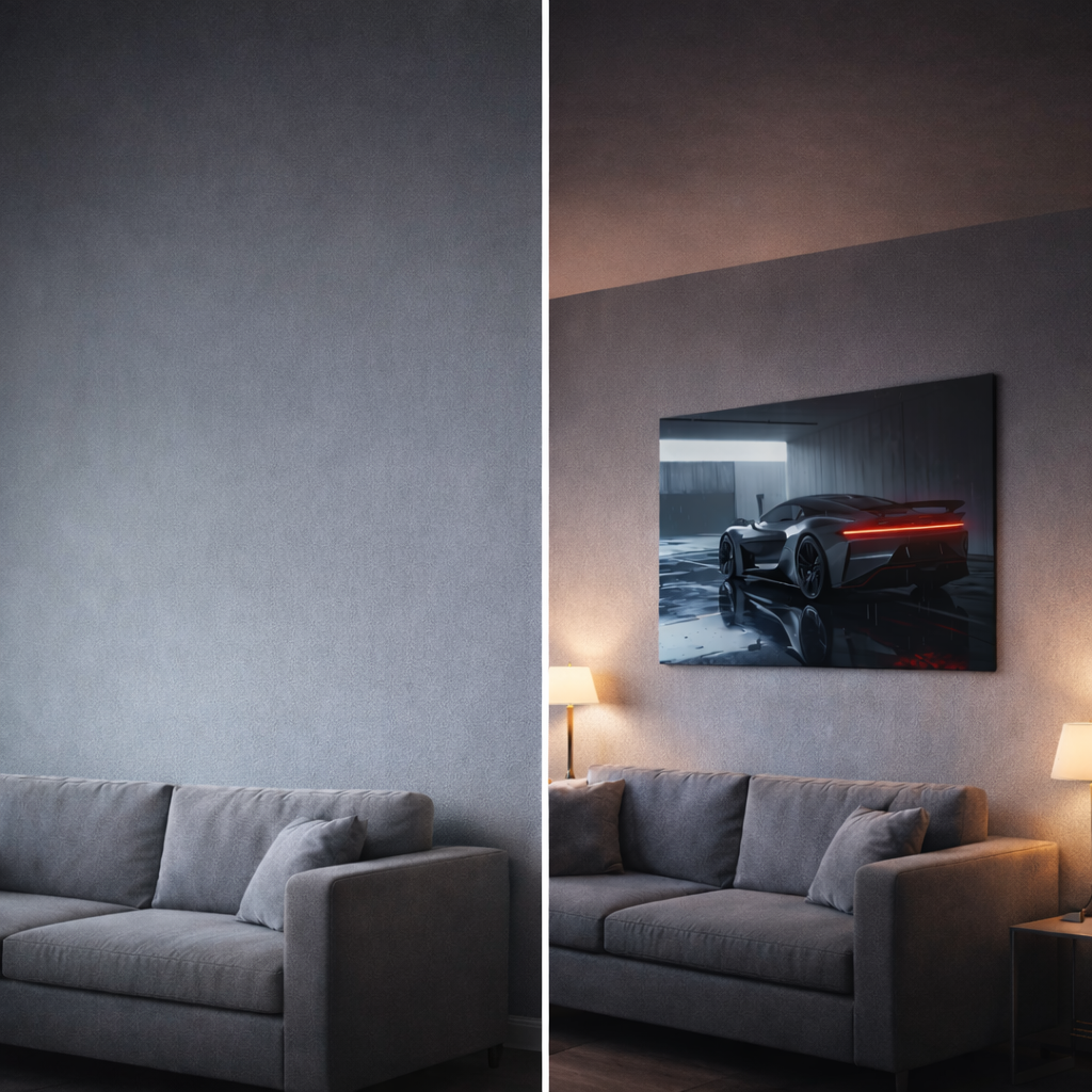 Concrete Silence — 16:9 Rain Edition Canvas